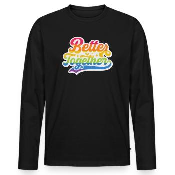 Mois de la fierté LGBT - Better Together - T-shirt manches longues Premium bio Homme - noir - Devant - Nico (187cm)