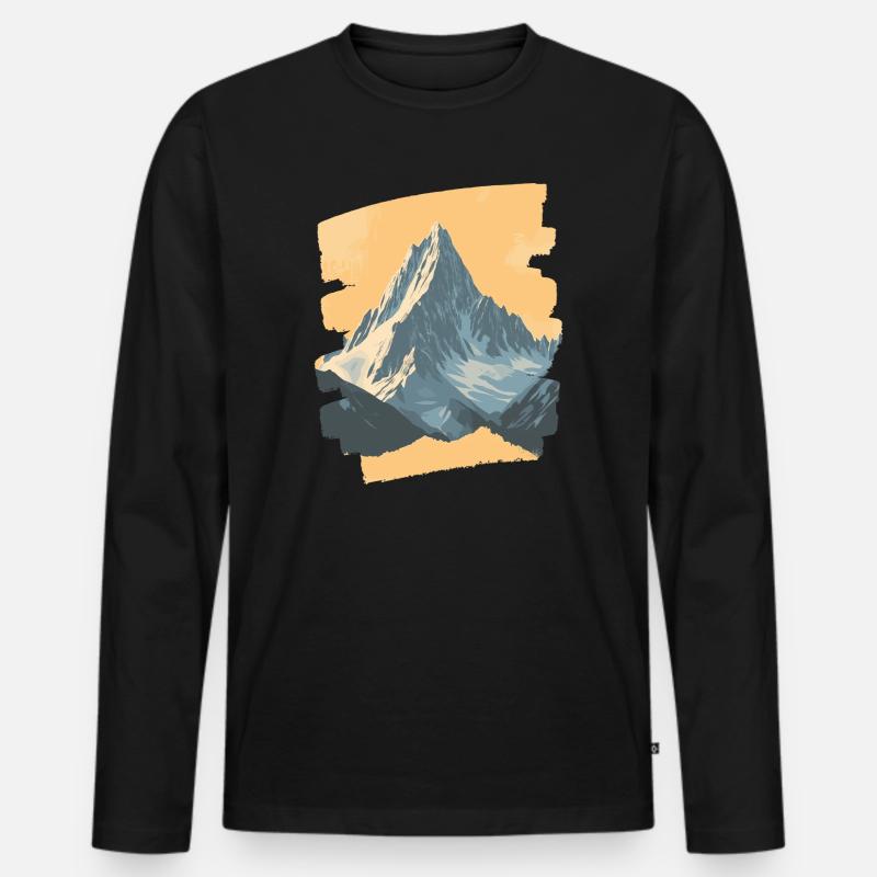 Berge Klettern Kletterer Wandern - Männer Premium Bio Langarmshirt - Schwarz