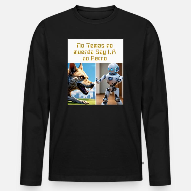 Ami I.A - Männer Premium Bio Langarmshirt - Schwarz