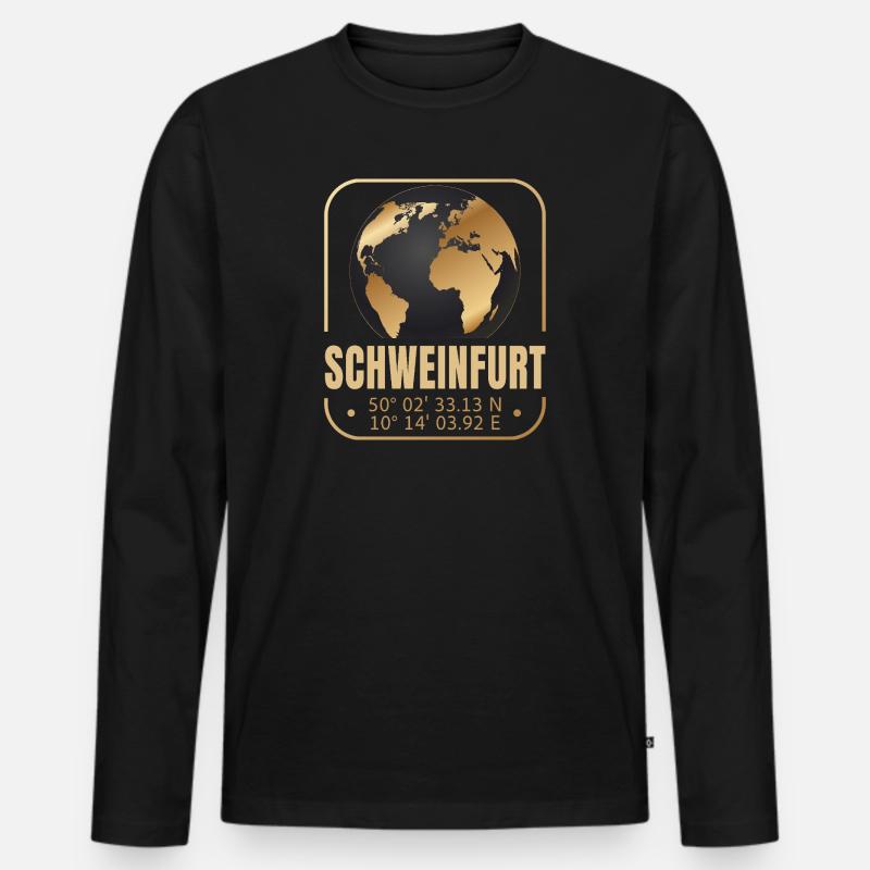 Schweinfurt - Männer Premium Bio Langarmshirt - Schwarz