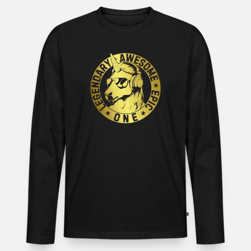 LEGENDÄRES, GROSSARTIGES, EPISCHES - Männer Premium Bio Langarmshirt - Schwarz