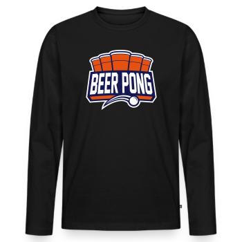 Beer Pong mit Bechern und Ball - Männer Premium Bio Langarmshirt - Schwarz - Vorne - Nico (187cm)