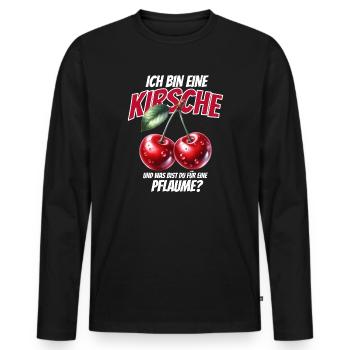 Lustiger Kirsche Spruch Sarkastisches Fun Geschenk - Männer Premium Bio Langarmshirt - Schwarz - Vorne - Nico (187cm)