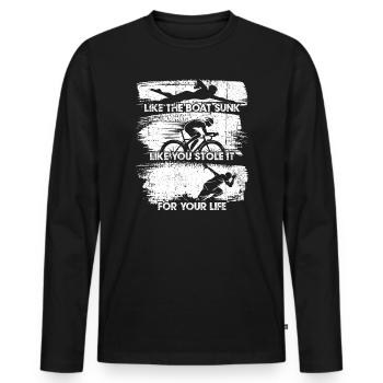 Conception de cyclisme et de sports nautiques motivants - T-shirt manches longues Premium bio Homme - noir - Devant - Nico (187cm)