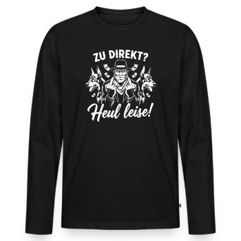 Direkte Ansage - Männer Premium Bio Langarmshirt - Schwarz - Vorne - Nico (187cm)