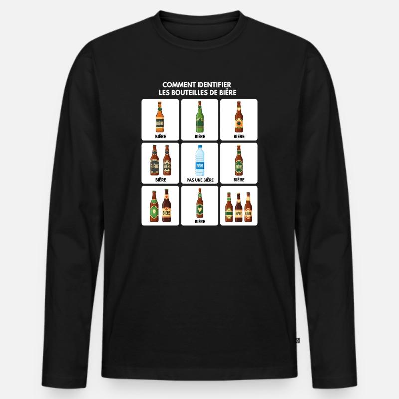 Bier-Identifizierungs-Guide - Männer Premium Bio Langarmshirt - Schwarz