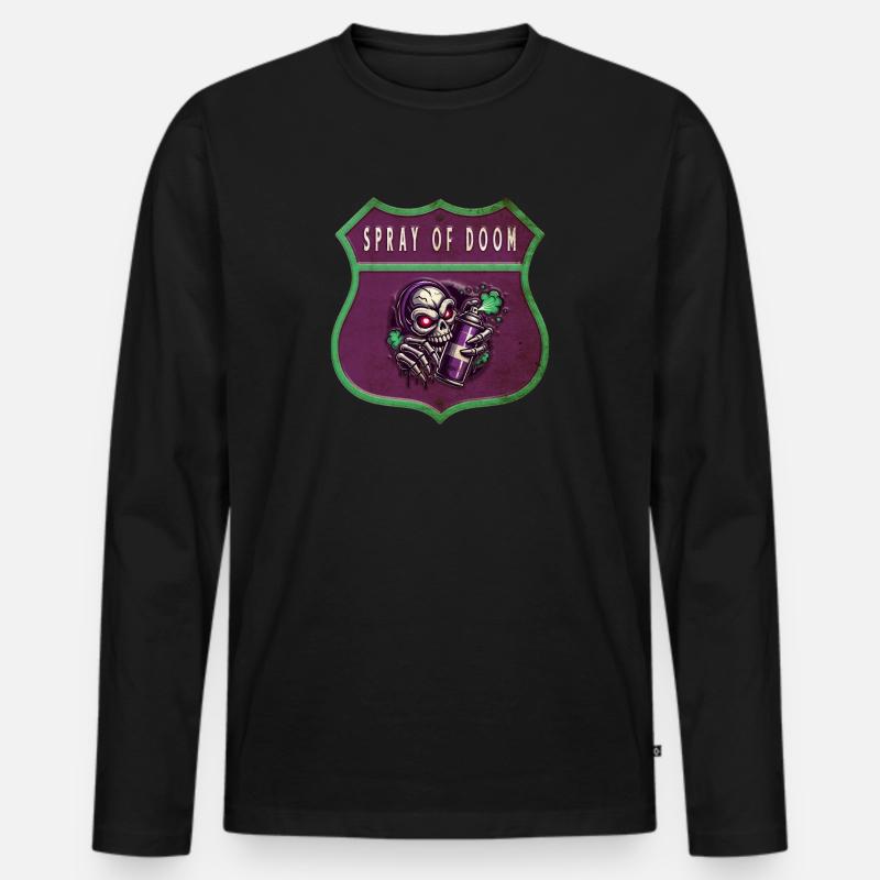 Spray des Untergangs - Männer Premium Bio Langarmshirt - Schwarz