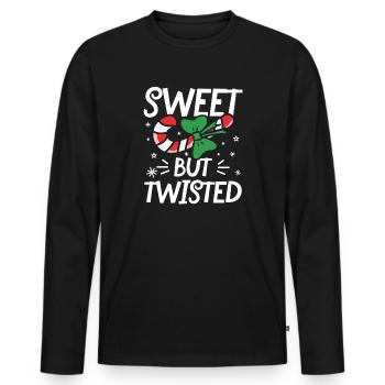 Sweet but twisted - Männer Premium Bio Langarmshirt - Schwarz - Vorne - Nico (187cm)
