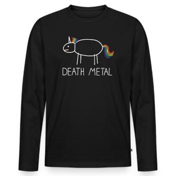 Licorne du Death Metal - T-shirt manches longues Premium bio Homme - noir - Devant - Nico (187cm)