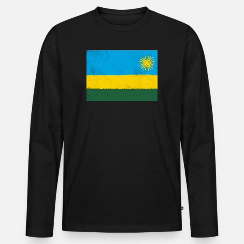 Flagge von Ruanda - Männer Premium Bio Langarmshirt - Schwarz
