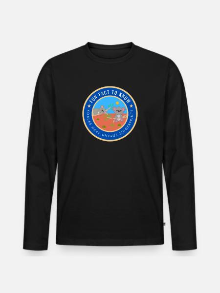 Koalas have unique fingerprints - Men's Premium Organic Long Sleeve Shirt - black