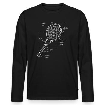 Tennis Racket Science Tennis Racket - Men's Premium Organic Long Sleeve Shirt - black - Front - Nico (187cm)