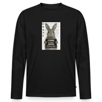 Lapin criminel - T-shirt manches longues Premium bio Homme - noir - Devant - Nico (187cm)