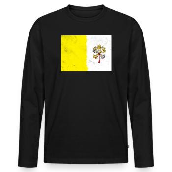 Flag of the Vatican - Men's Premium Organic Long Sleeve Shirt - black - Front - Nico (187cm)