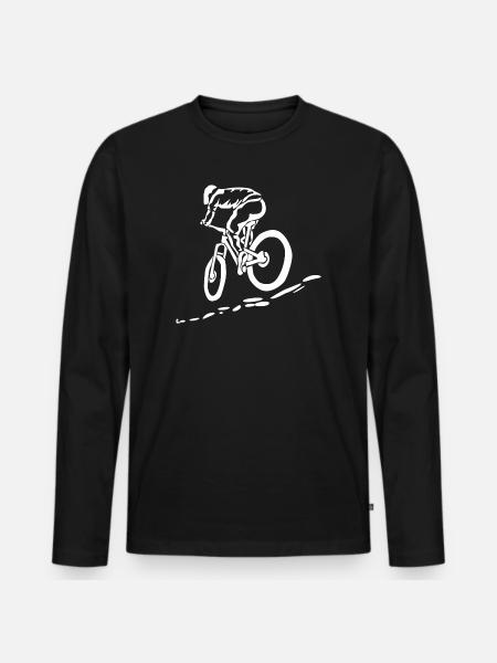 Bike Sprung BMX Kunst - Männer Premium Bio Langarmshirt - Schwarz