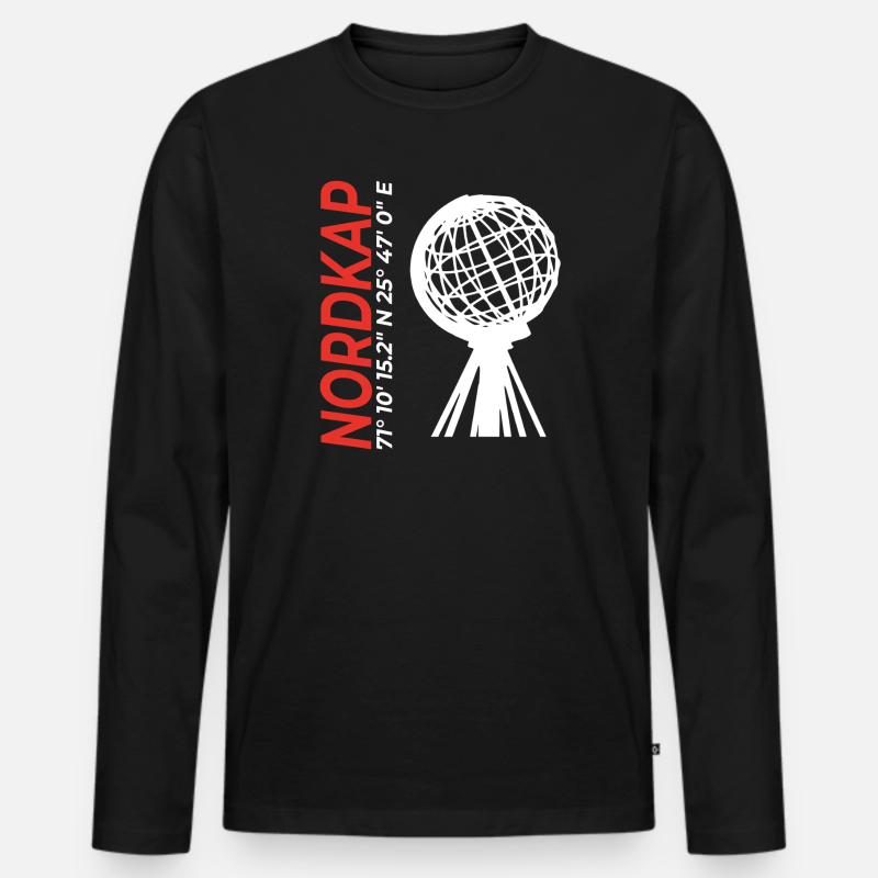 Nordkap - Männer Premium Bio Langarmshirt - Schwarz
