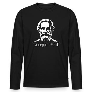 Giuseppe Verdi Komponist Silhouette Kunst - Männer Premium Bio Langarmshirt - Schwarz - Vorne - Nico (187cm)