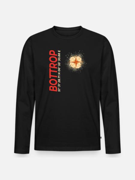 Bottrop - Männer Premium Bio Langarmshirt - Schwarz