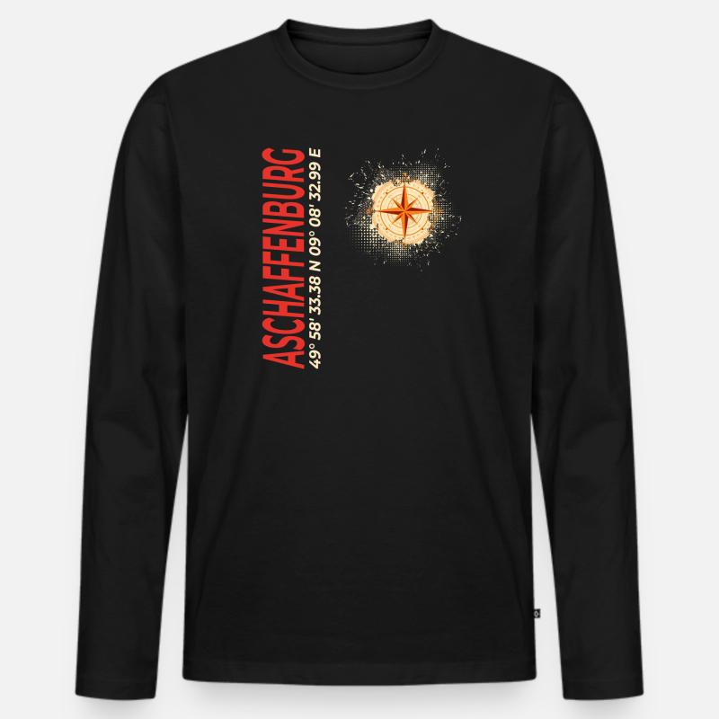 Aschaffenburg - Männer Premium Bio Langarmshirt - Schwarz