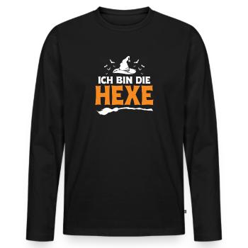 Ich Bin Die Hexe Halloween - Männer Premium Bio Langarmshirt - Schwarz - Vorne - Nico (187cm)