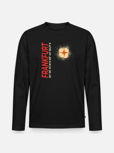 Frankfurt - Männer Premium Bio Langarmshirt - Schwarz