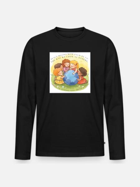 Peace begins with each of us - Men's Premium Organic Long Sleeve Shirt - black