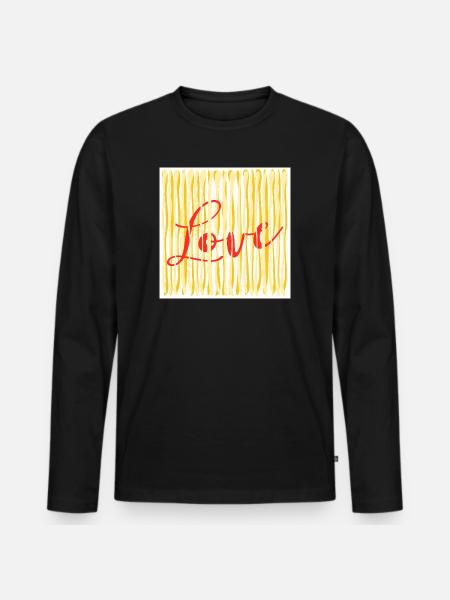 LOVE PASTA SPAGHETTI COOKING - Men's Premium Organic Long Sleeve Shirt - black
