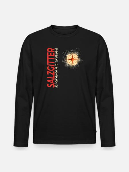 Salzgitter - Männer Premium Bio Langarmshirt - Schwarz