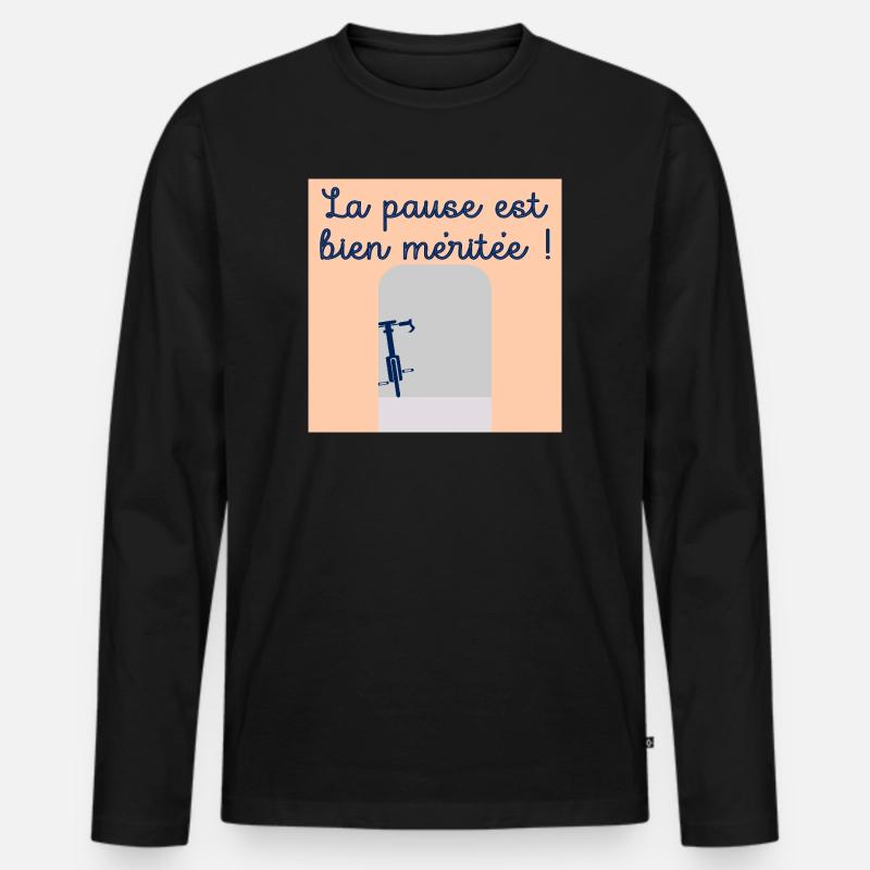 Rad-Rad-Pause - Männer Premium Bio Langarmshirt - Schwarz