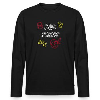 ABC Pirate School Enrollation School Comic Kids Celebration - T-shirt manches longues Premium bio Homme - noir - Devant - Nico (187cm)