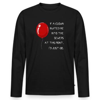 Invitation du clown - T-shirt manches longues Premium bio Homme - noir - Devant - Nico (187cm)