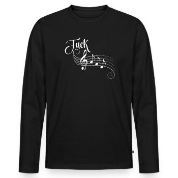 Fuck AFD mit Musik ein Zeichen setzen gegen rechts - Männer Premium Bio Langarmshirt - Schwarz - Vorne - Nico (187cm)