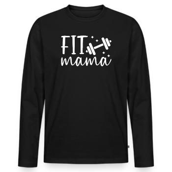 Fit Mama avec haltère - T-shirt manches longues Premium bio Homme - noir - Devant - Nico (187cm)