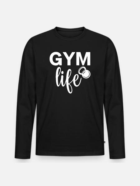Gym Like Fitness Motivation Design - Men's Premium Organic Long Sleeve Shirt - black