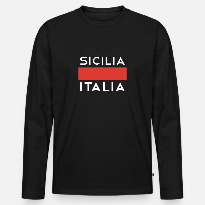 Sicily Pullover Sweat à capuche - T-shirt manches longues Premium bio Homme - noir