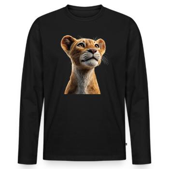 Lioness Lioness Mom Lioness Lionesses Mom Wild Lions - Men's Premium Organic Long Sleeve Shirt - black - Front - Nico (187cm)