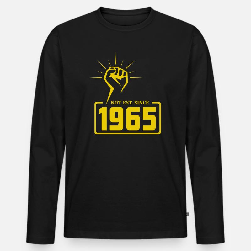 Retro Revolution 1965 T-Shirt Design - Männer Premium Bio Langarmshirt - Schwarz
