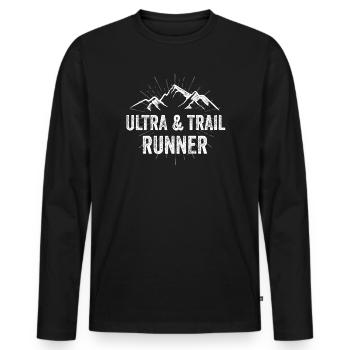 Ultra & Trail Runner - T-shirt manches longues Premium bio Homme - noir - Devant - Nico (187cm)