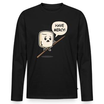 Süßer Marshmallow sagt - Have Mercy! - Männer Premium Bio Langarmshirt - Schwarz - Vorne - Nico (187cm)