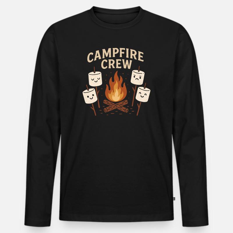 Campfire Crew - Marshmallow Campfire Group - Men's Premium Organic Long Sleeve Shirt - black