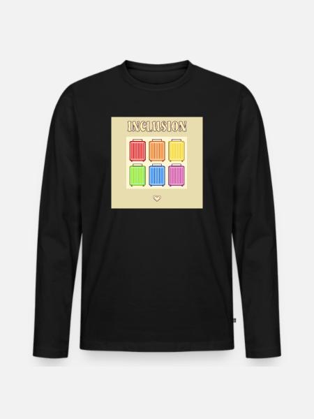 Inclusion Diversit Pride Fiert Suitcase - Men's Premium Organic Long Sleeve Shirt - black
