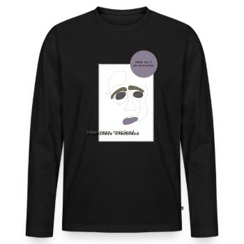 Parler de ses sentiments 1 - T-shirt manches longues Premium bio Homme - noir - Devant - Nico (187cm)