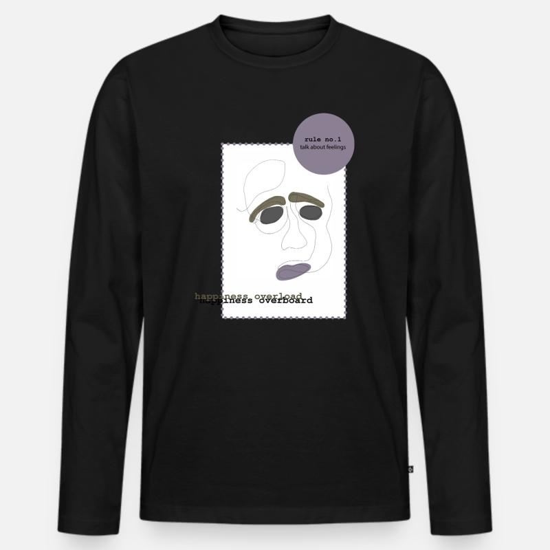 talk about feelings 1 - Männer Premium Bio Langarmshirt - Schwarz