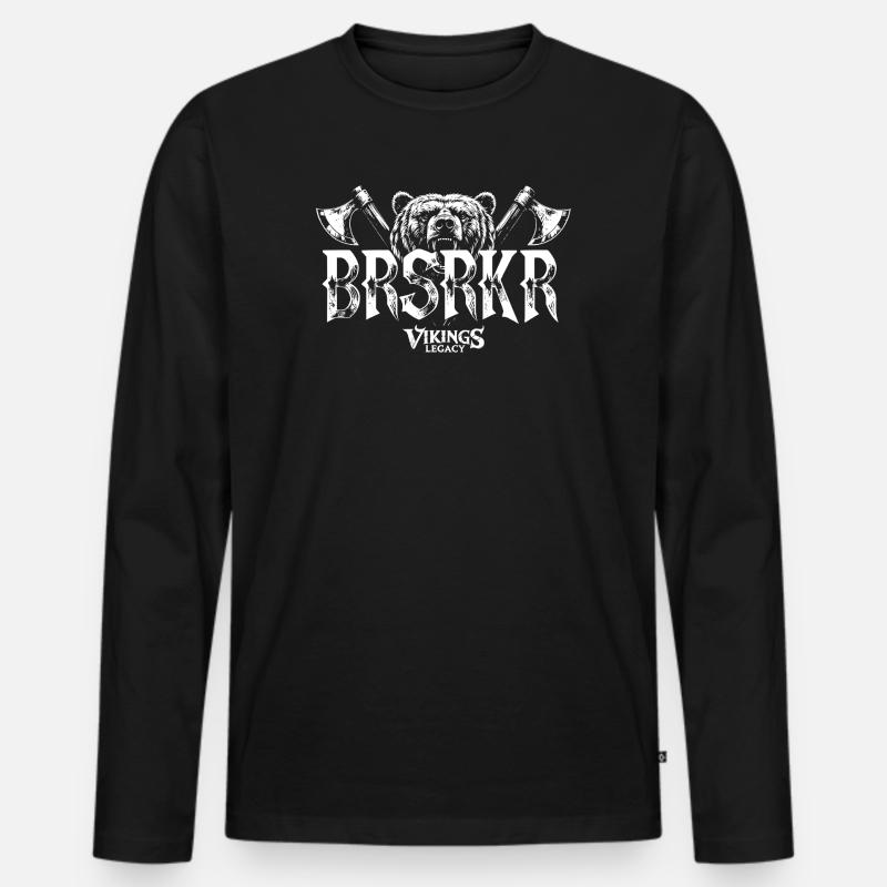 BRSRKR - der Berserker - Männer Premium Bio Langarmshirt - Schwarz