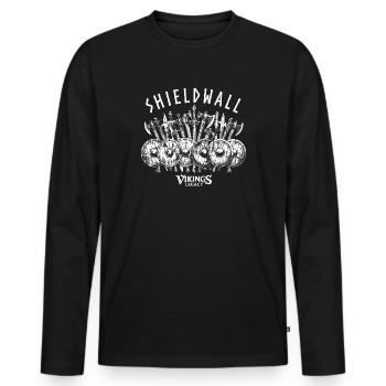 Shieldwall - der Schildwall der Wikinger - Männer Premium Bio Langarmshirt - Schwarz - Vorne - Nico (187cm)