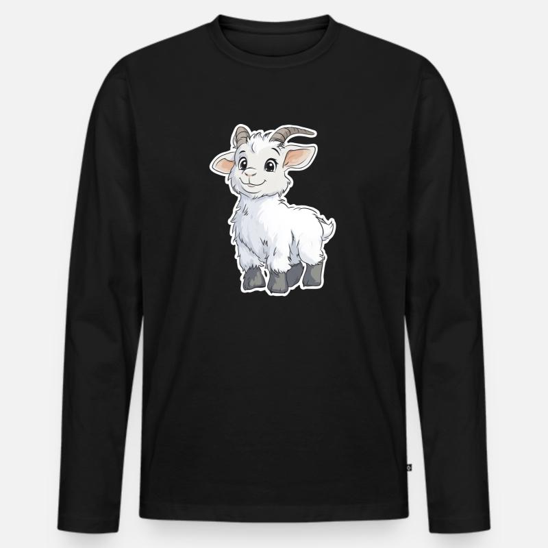 Ziege - Männer Premium Bio Langarmshirt - Schwarz
