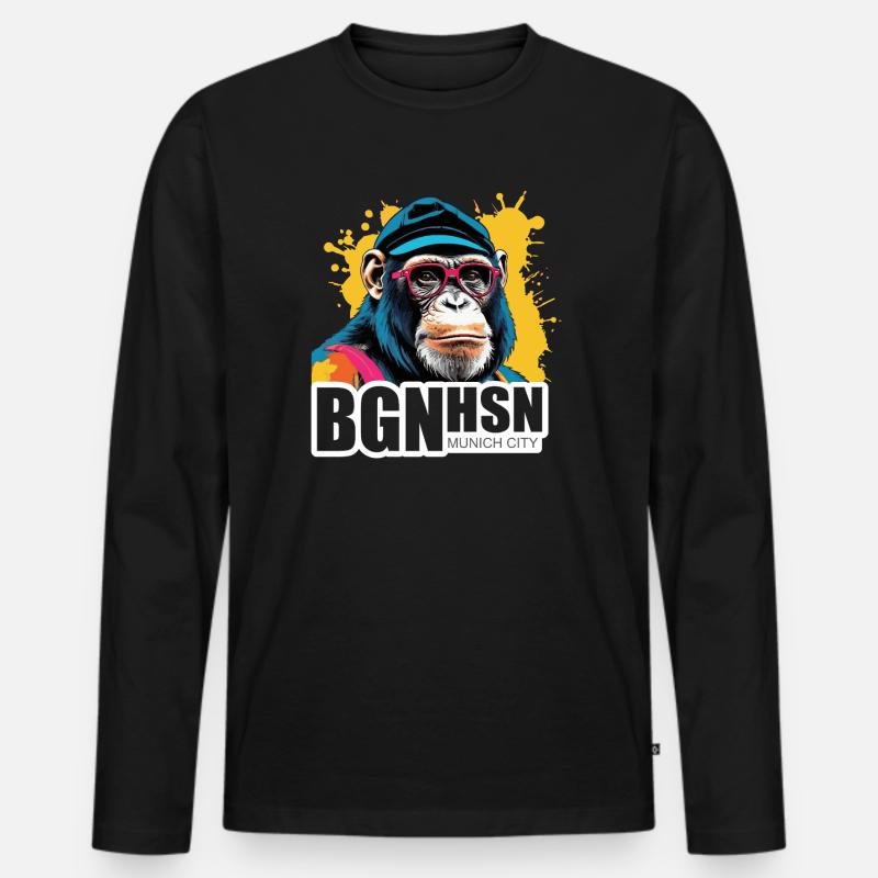 Bogenhausen - parce que c’est votre capot ! - T-shirt manches longues Premium bio Homme - noir