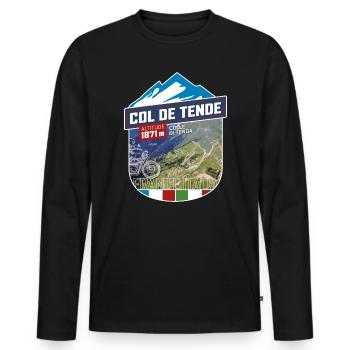 Col de Tende | Colle di Tenda | Sticker - Männer Premium Bio Langarmshirt - Schwarz - Vorne - Nico (187cm)
