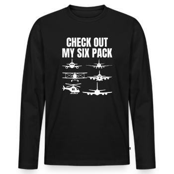 Check out my six Pack - Men's Premium Organic Long Sleeve Shirt - black - Front - Nico (187cm)