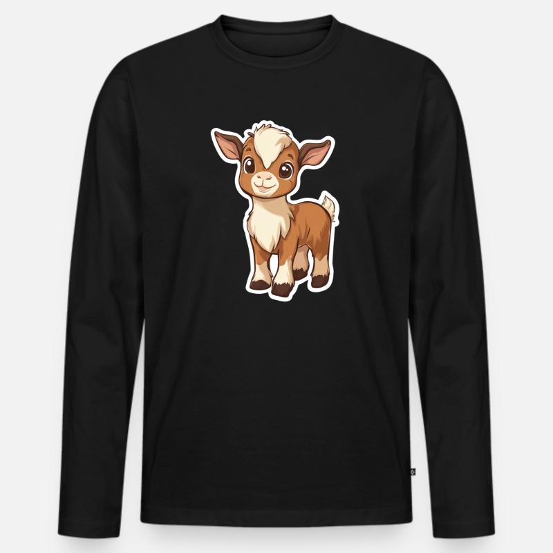 Ziege - Männer Premium Bio Langarmshirt - Schwarz